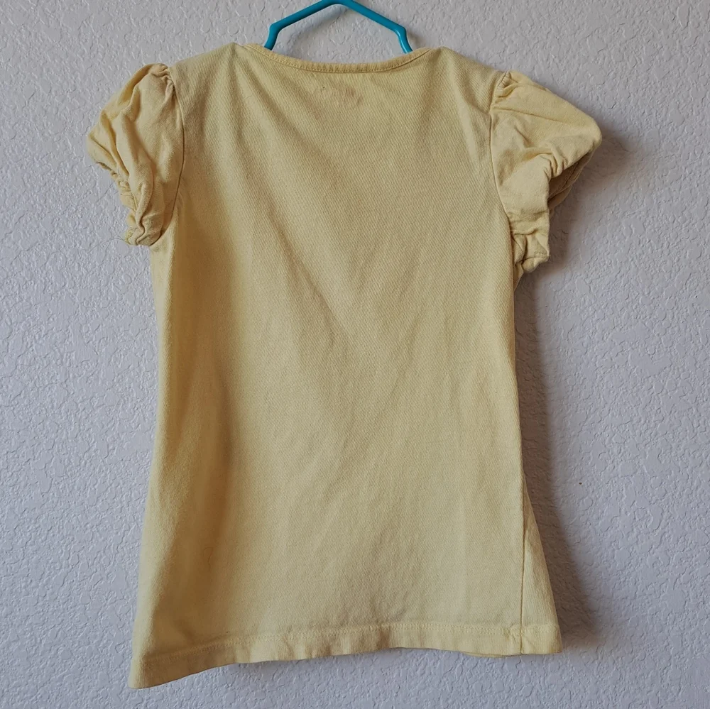 Oshkosh B'gosh Girls Yellow Embroidered Peace and Love Tee Size 5
